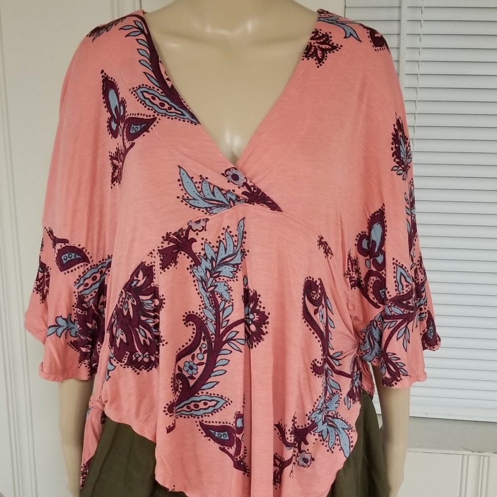 Free People Pink/Peach Tunic Blouse - Sz S/P NWOT